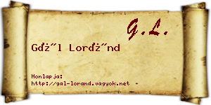 Gál Loránd névjegykártya